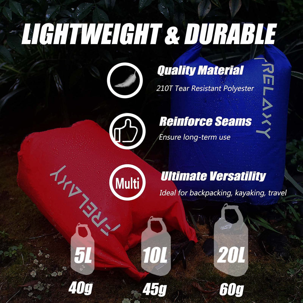 Frelaxy Ultralight Waterproof Dry Bag Set for Outdoor Adventures