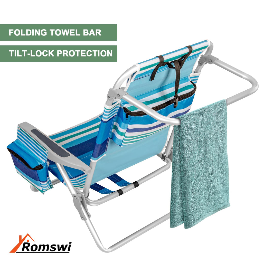 Romswi Extra-Wide Beach Chair for Outdoor Relaxation