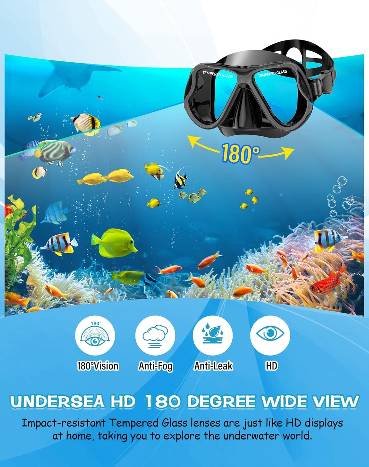 Greatever Dry Snorkel Mask Set for Adults & Kids