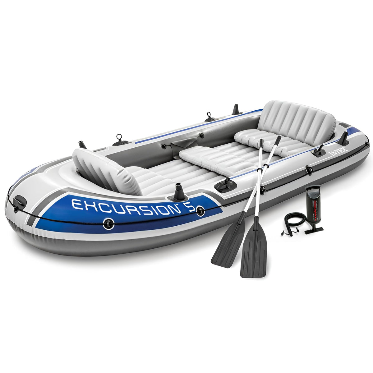INTEX Excursion 4 Inflatable Boat Set with Oars & Pump