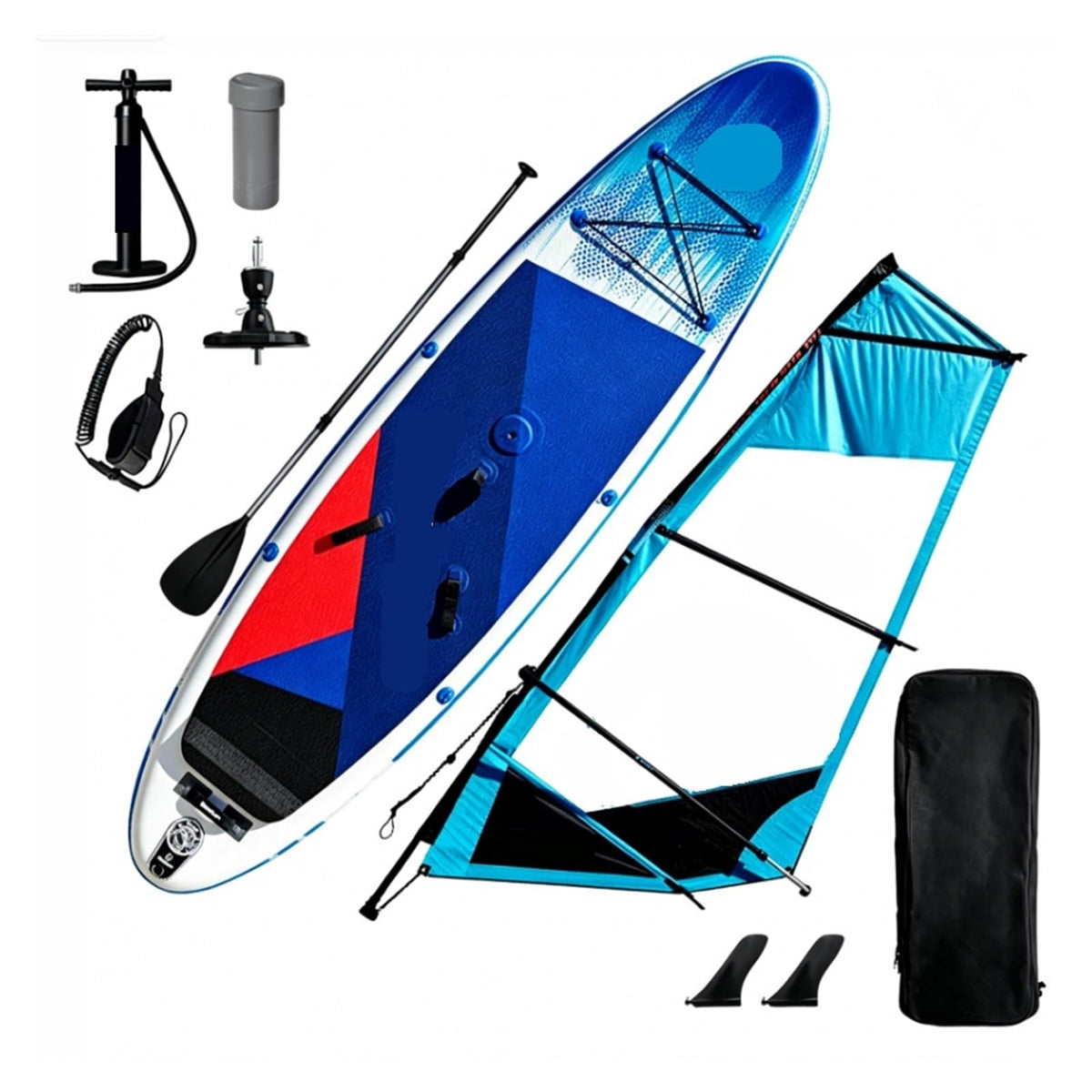 2-in-1 Inflatable Windsurf SUP Board with Sail Kit