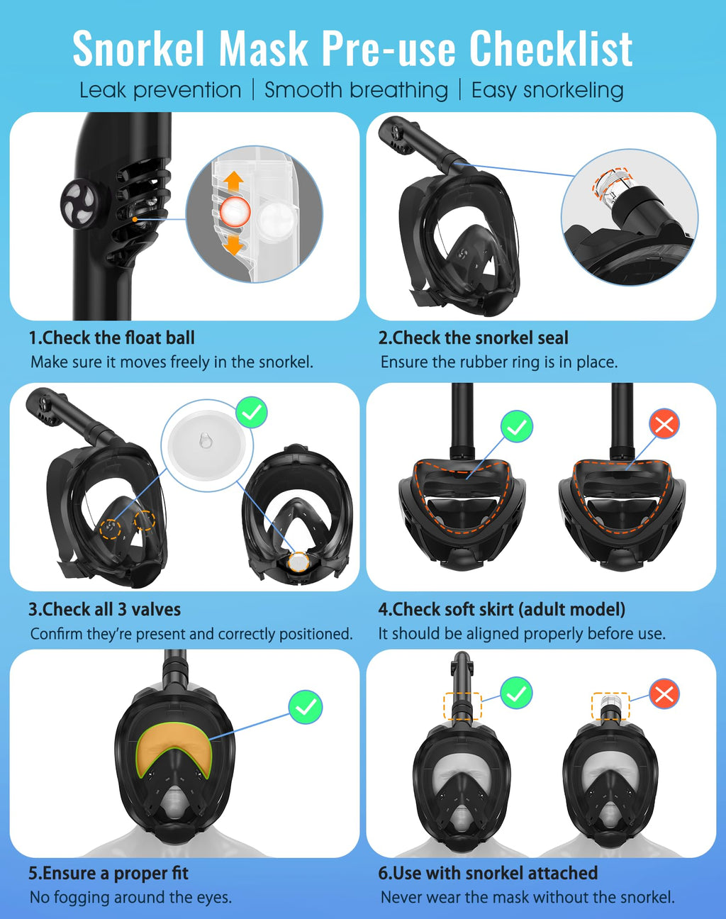 Greatever G2 Full-Face Snorkel Mask with Dry Top System