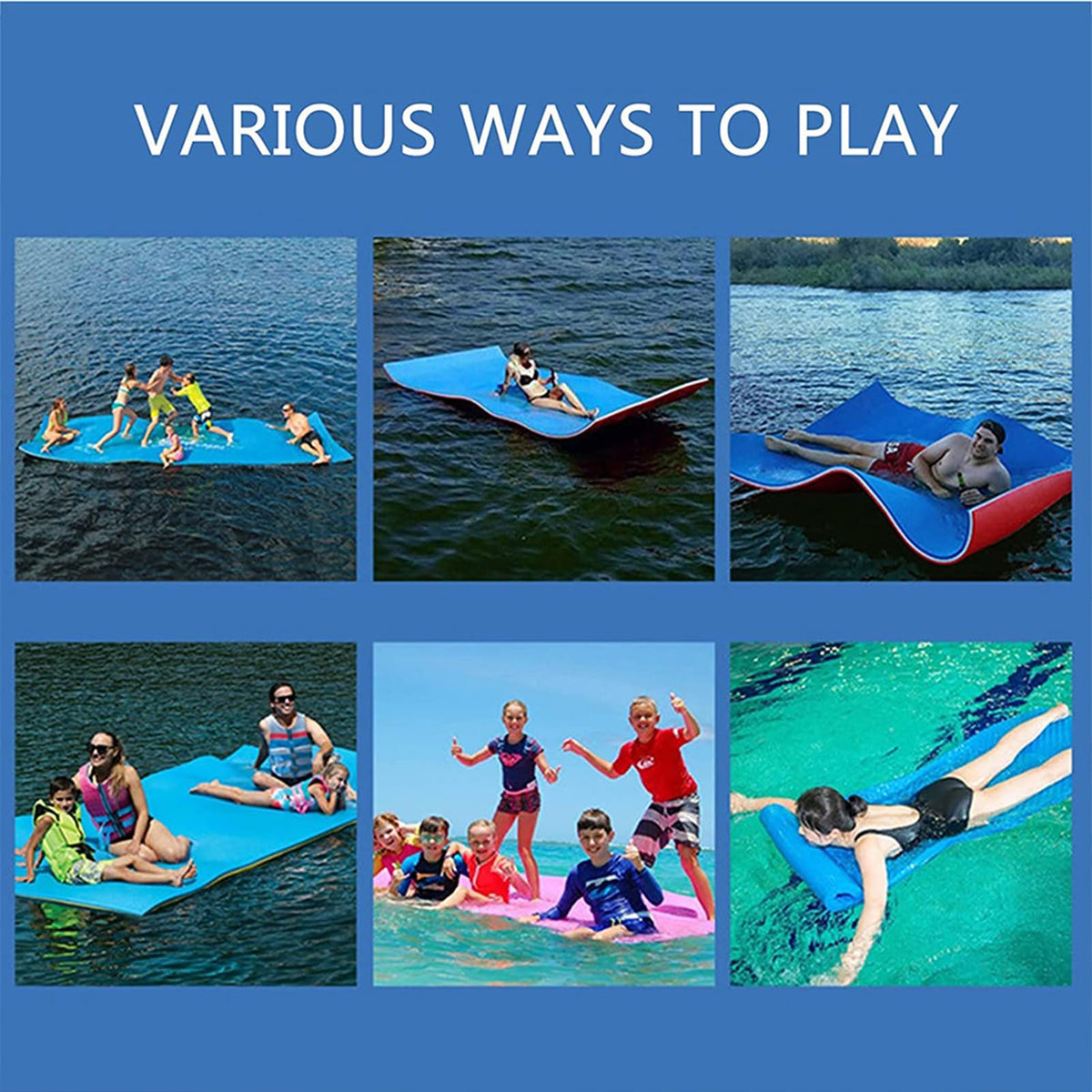 3-Layer XPE Foam Floating Water Pad for Pool, Lake & Ocean