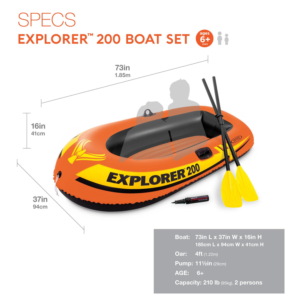 INTEX Explorer Compact Inflatable Boat with Dual Air Chambers