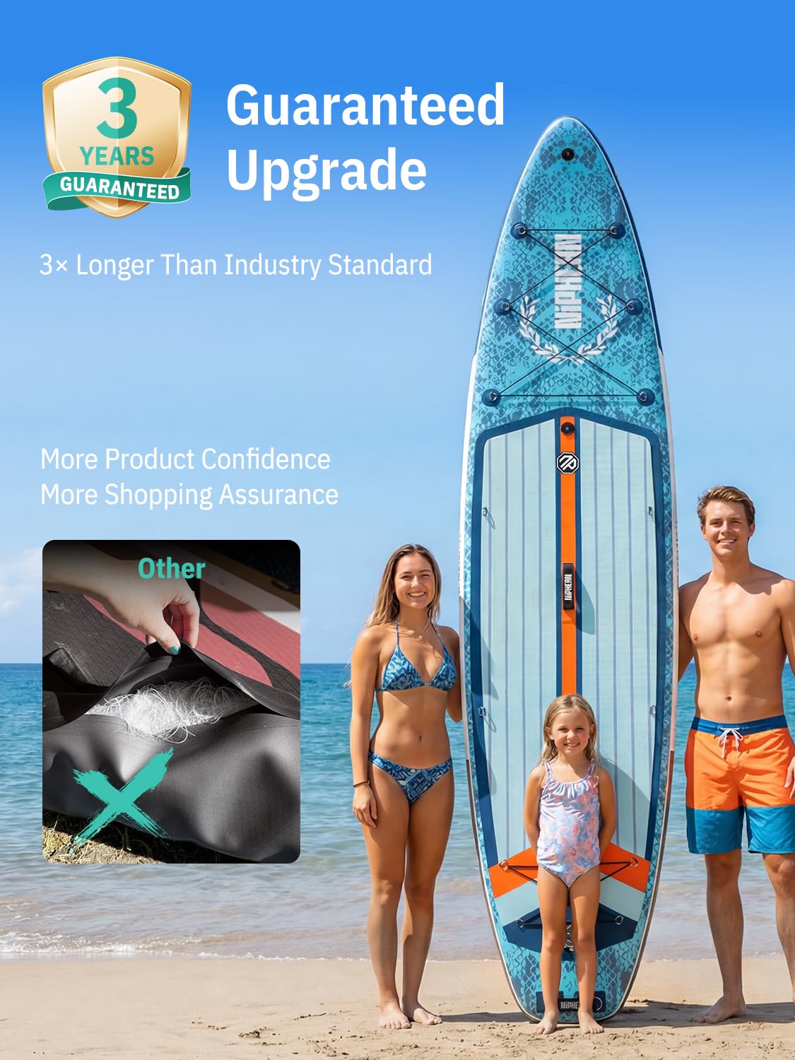 Niphean XL Inflatable Paddle Board for 2+1 Riders