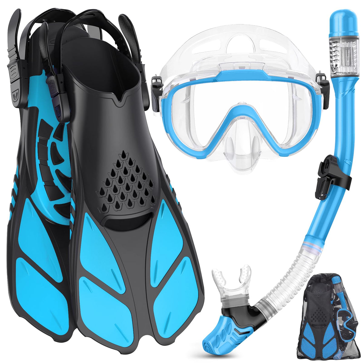 Ubekezele 4-in-1 Adult Snorkeling Gear Set with Mask & Snorkel