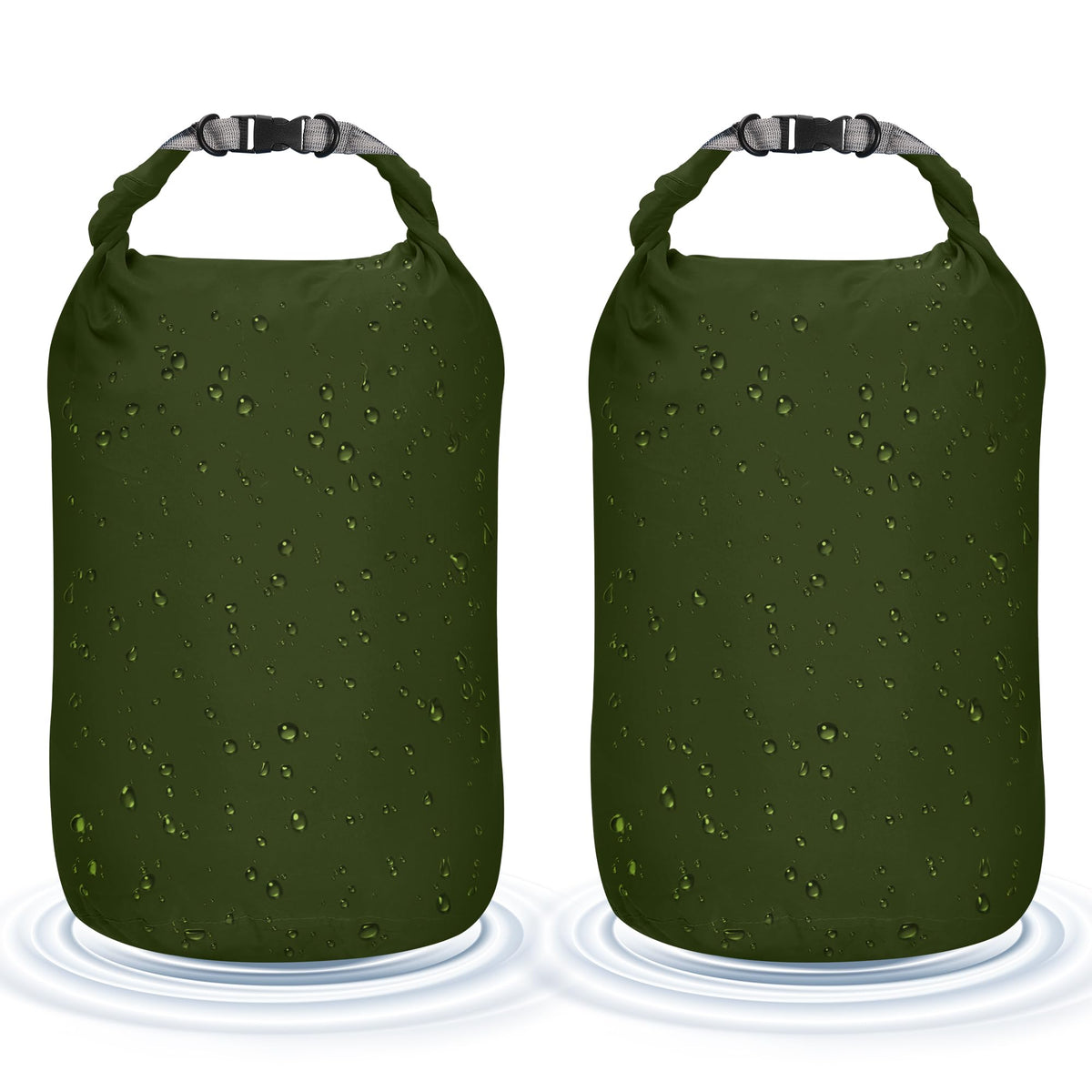 Desoto Waterproof Dry Bag 2 packs, 2L/5L/10L/20L/40L/70L Dry Sack Lightweight Portable, Dry Storage Bag to Keep Gear Dry Clean for Kayaking, Gym, Hiking, Swimming, Camping