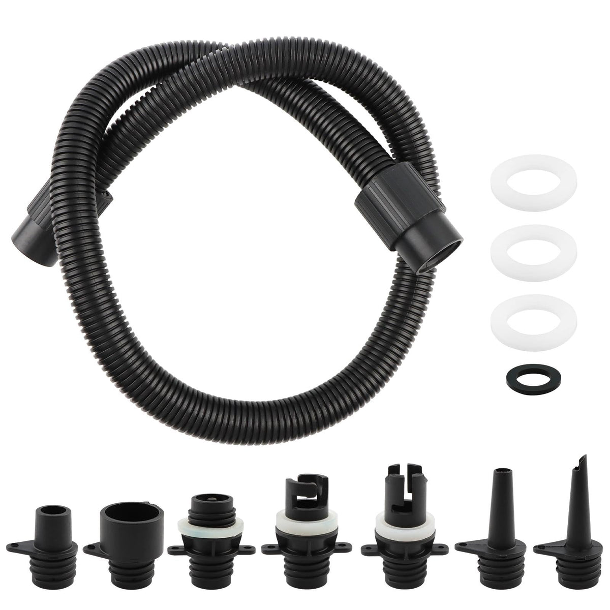 Paddle Board Pump Hose Set with 7 Air Nozzle Adapters