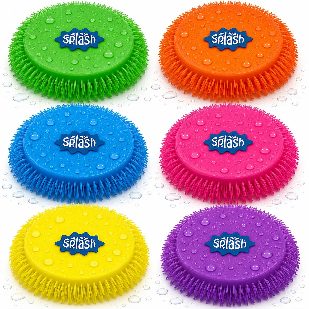 4E's Novelty 6-Pack Water Splash Discs Throw & Catch Game