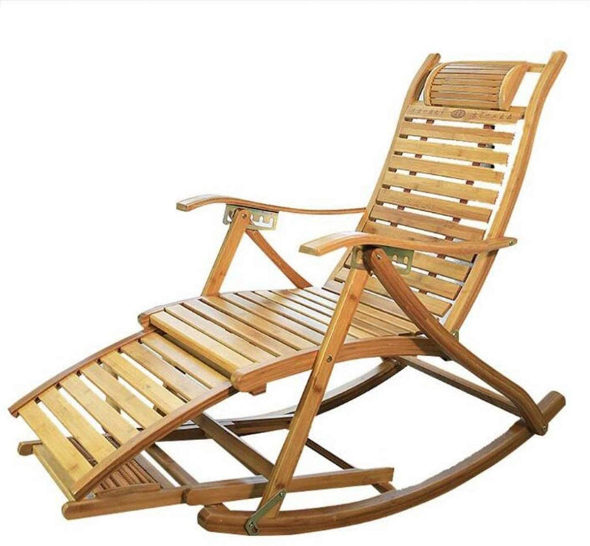 Adjustable Bamboo Folding Recliner Lounge Chair for Outdoors