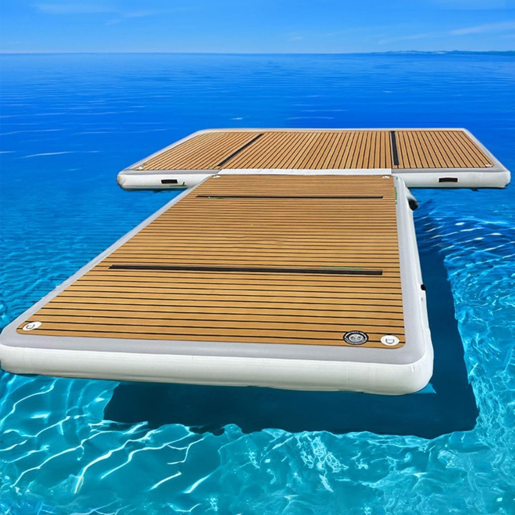 Wood-Grain Non-Slip Inflatable Floating Dock Platform