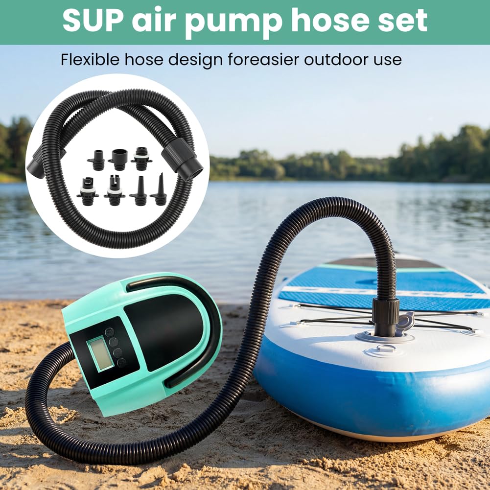 Paddle Board Pump Hose Set with 7 Air Nozzle Adapters