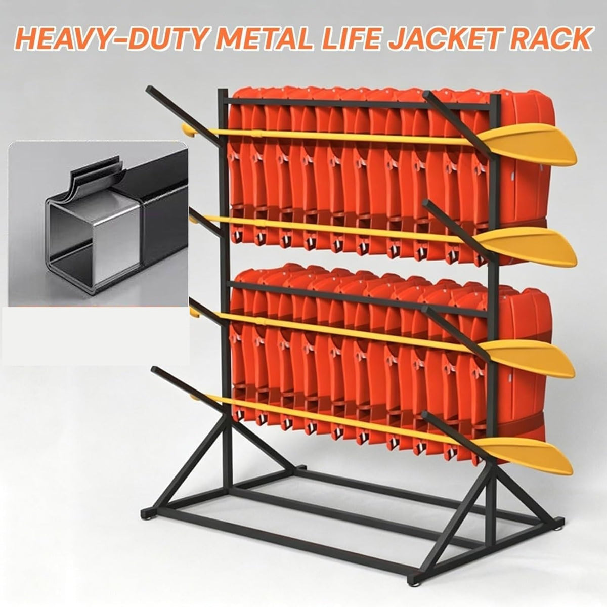 2-Tier Commercial Life Vest & Surfboard Display Rack