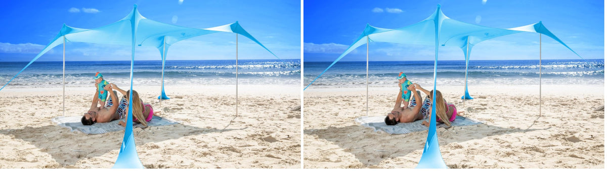 SUN NINJA UPF 50+ Beach Tent & Sun Shade Canopy