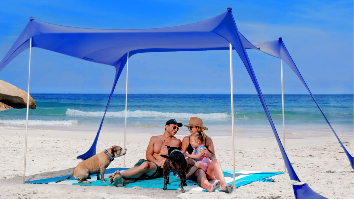 SUN NINJA UPF 50+ Beach Tent & Sun Shade Canopy