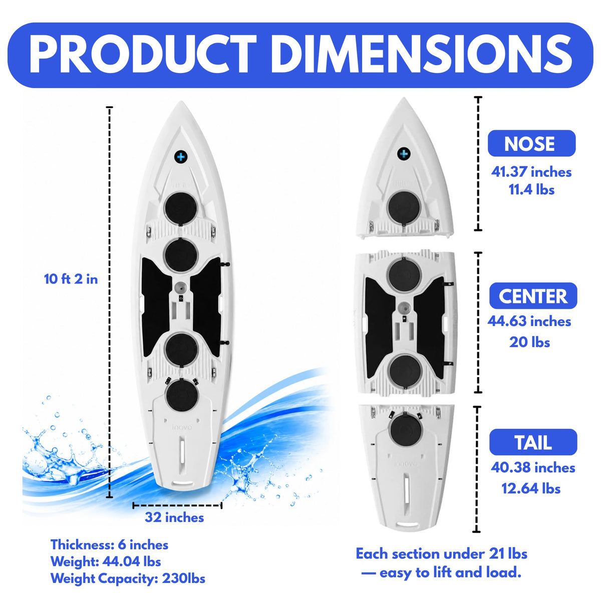 Innovoplus 10'2" Modular SUP Kayak Hybrid with Seat & Paddle