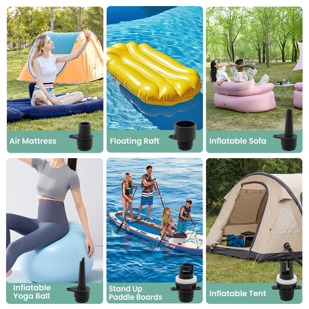 Paddle Board Pump Hose Set with 7 Air Nozzle Adapters