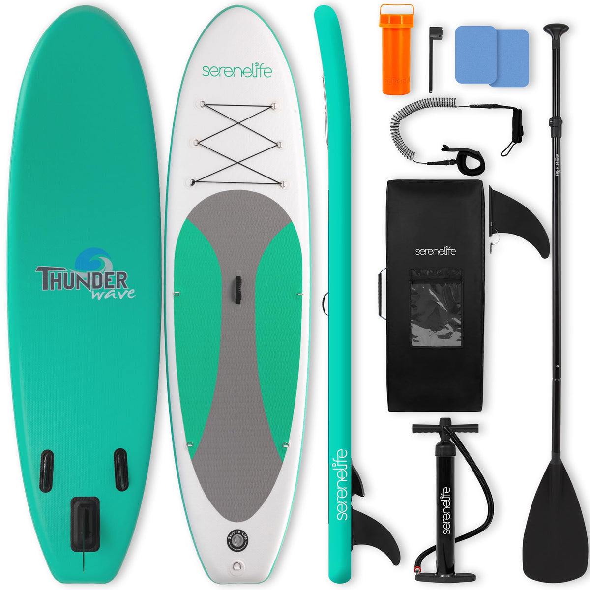 SereneLife 10-Ft Inflatable Stand-Up Paddle Board Set
