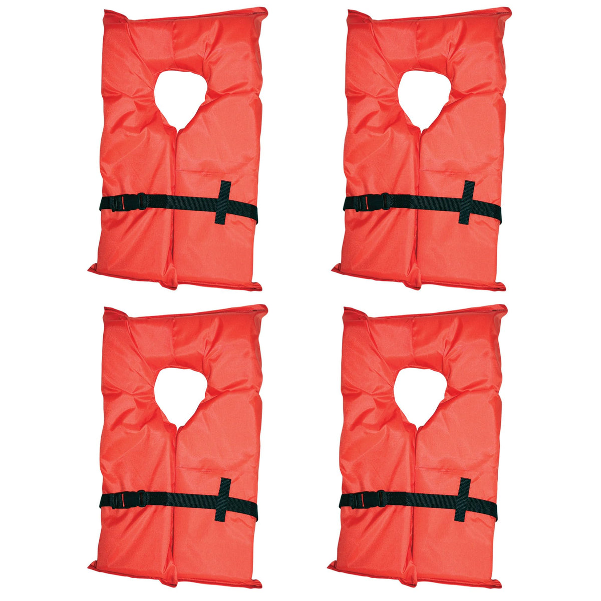 Absolute Outdoor Kent Adult Type II Life Jackets, 4-Pack