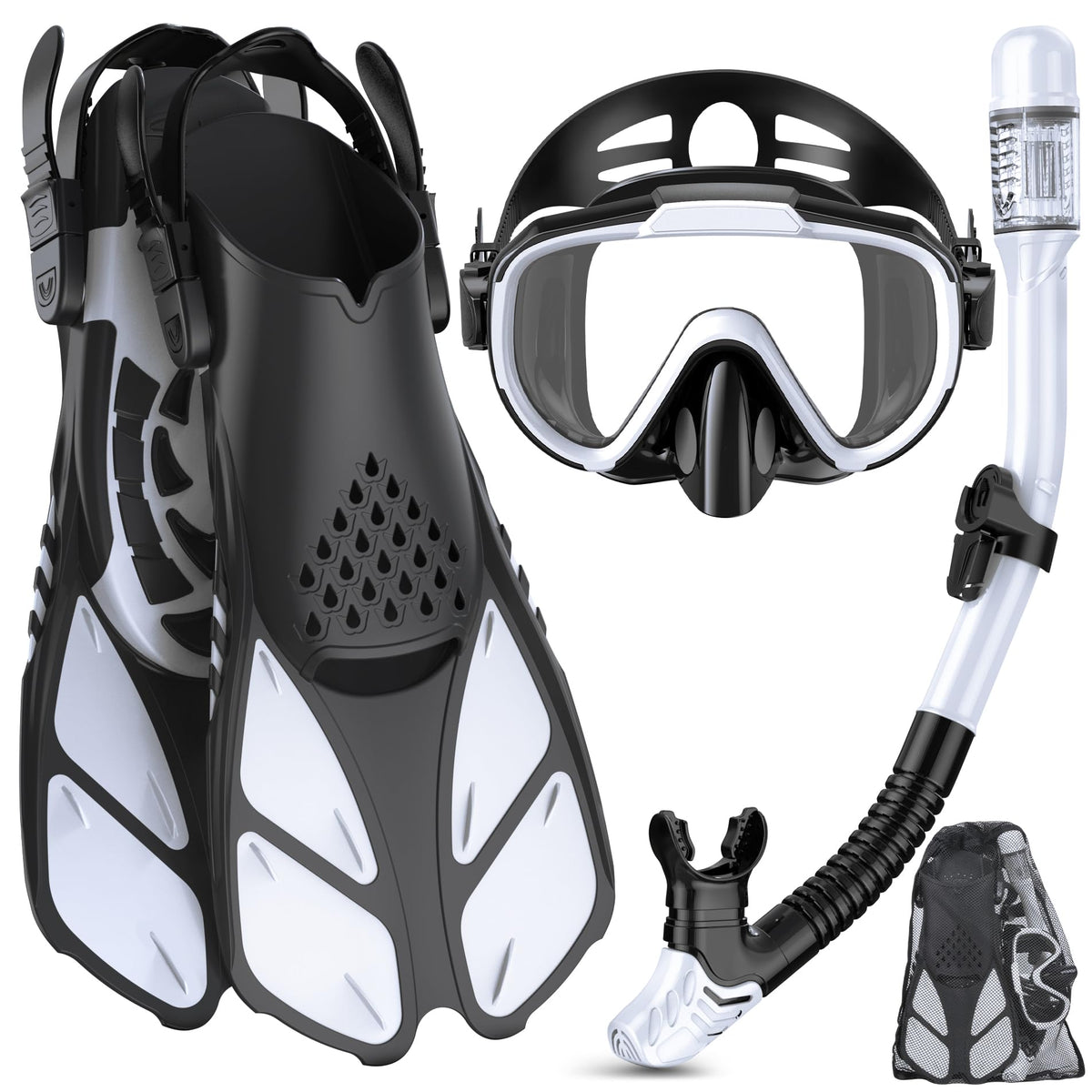 Ubekezele 4-in-1 Adult Snorkeling Gear Set with Mask & Snorkel