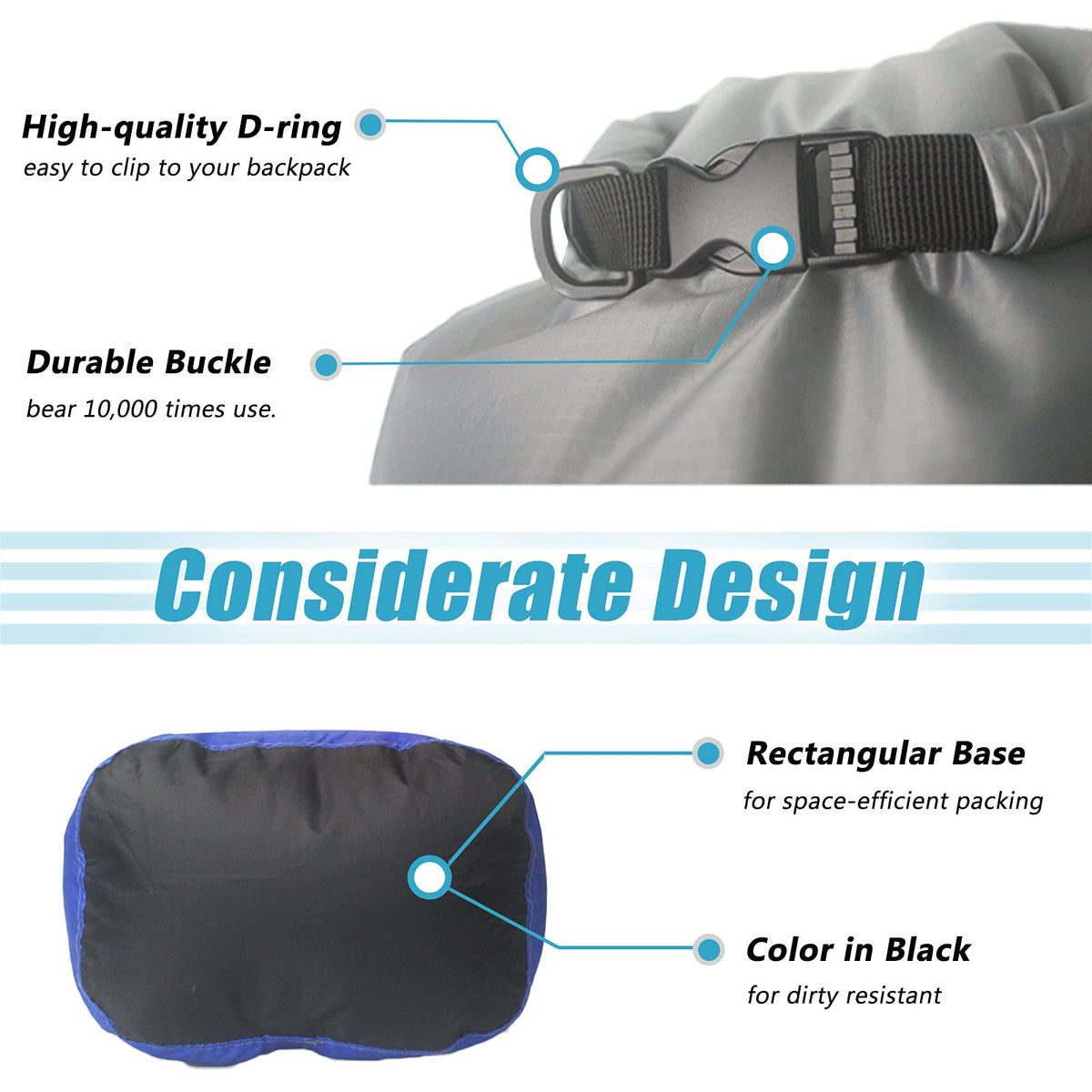 Frelaxy Dry Bag Set, Ultralight Waterproof Dry Sack for Outdoor Adventures