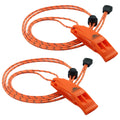 LuxoGear Emergency Safety Whistles with Lanyards, 2-Pack