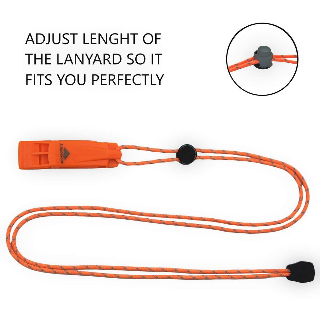 LuxoGear Emergency Safety Whistles with Lanyards, 2-Pack