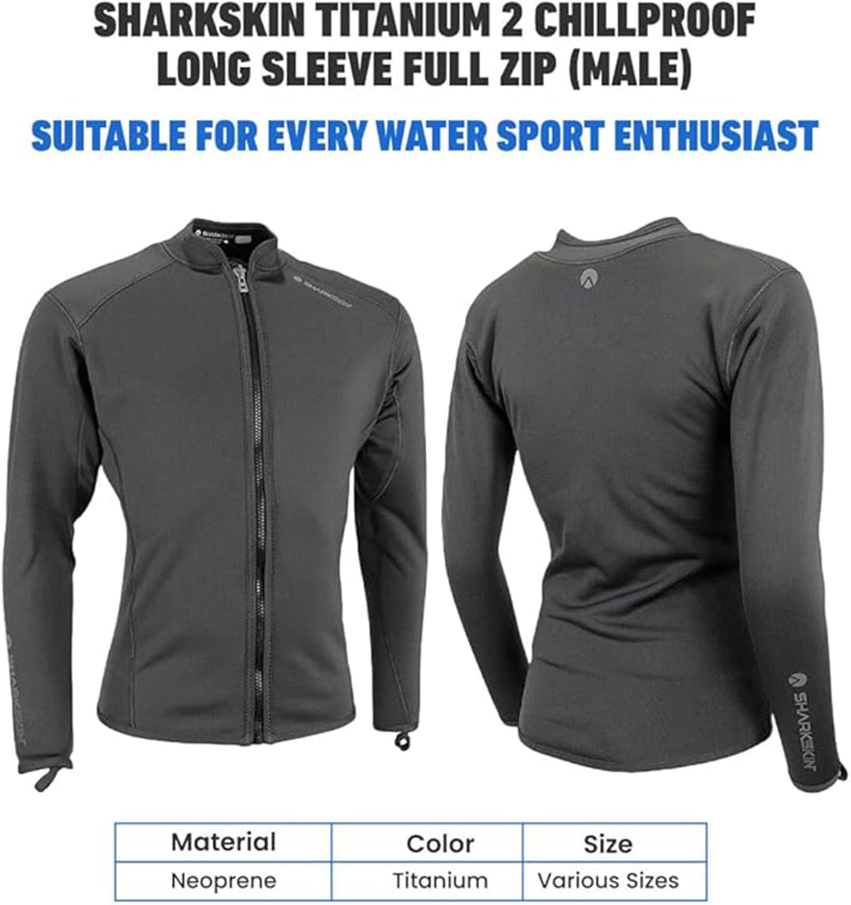 Sharkskin Titanium 2 Men's Chillproof Full-Zip Top