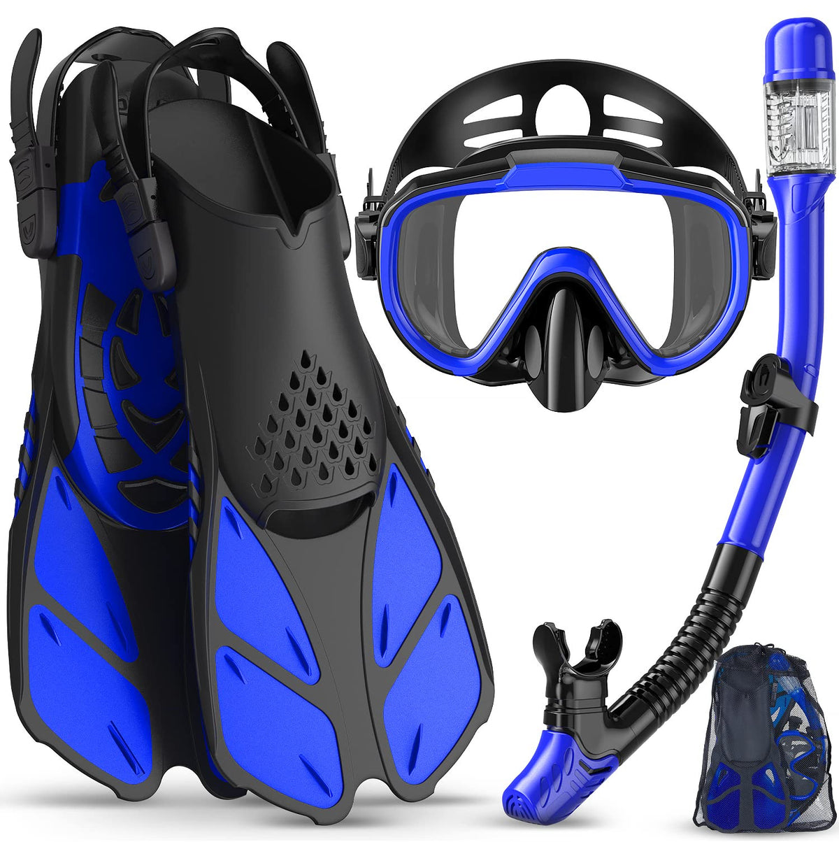 Ubekezele 4-in-1 Adult Snorkeling Gear Set with Mask & Snorkel