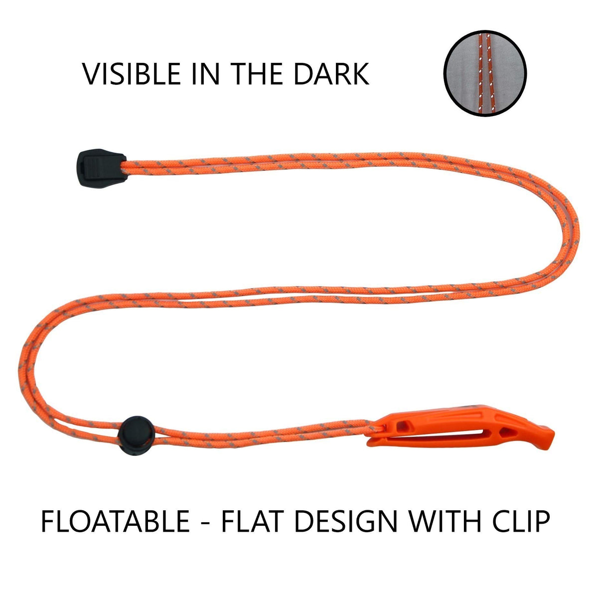 LuxoGear Emergency Safety Whistles with Lanyards, 2-Pack