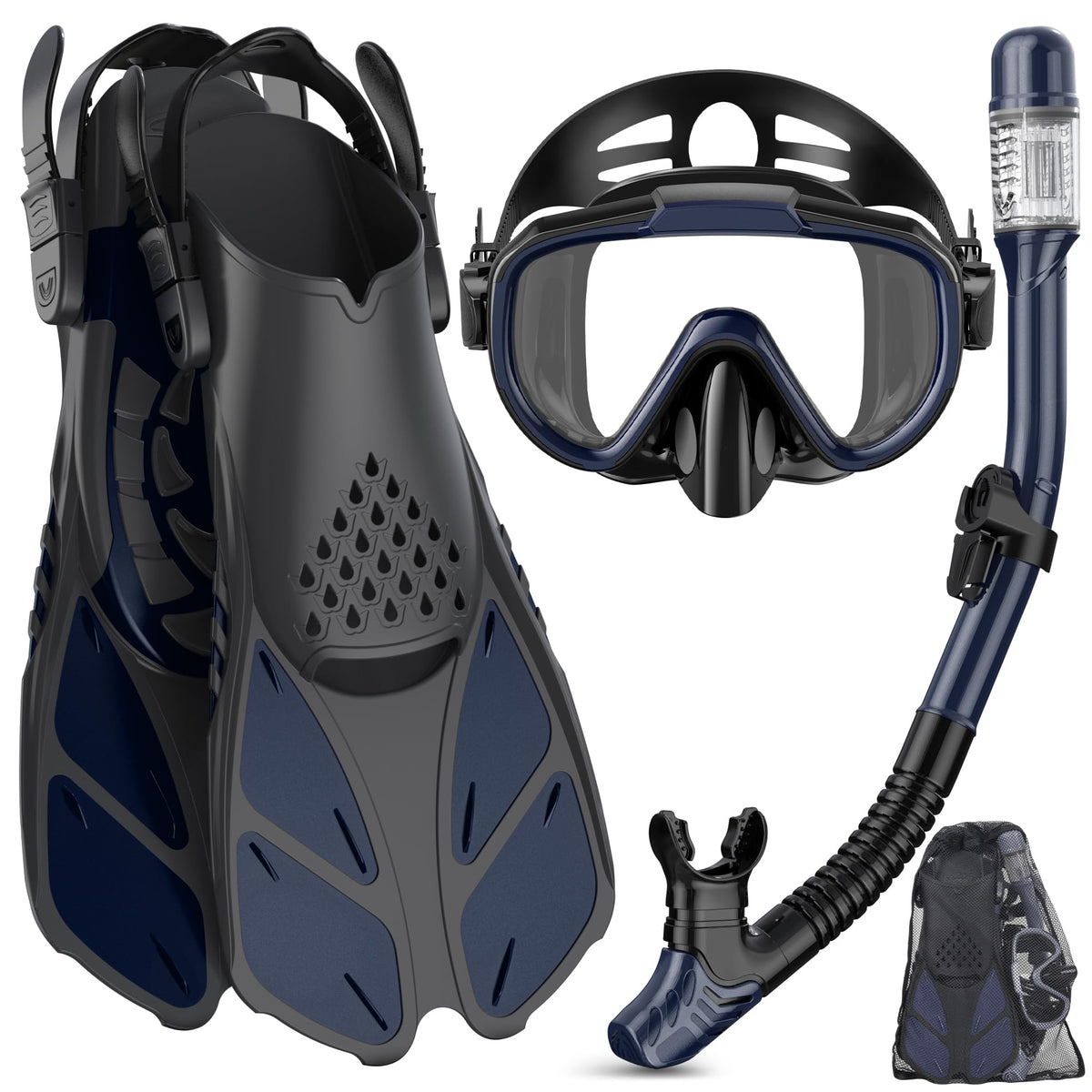 Ubekezele 4-in-1 Adult Snorkeling Gear Set with Mask & Snorkel