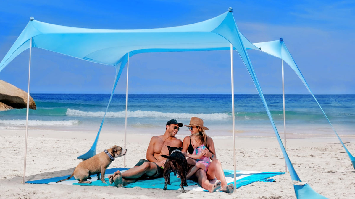 SUN NINJA UPF 50+ Beach Tent & Sun Shade Canopy