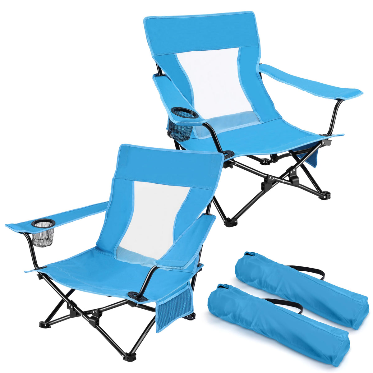 Joyfair Adult Folding Beach & Camping Chairs, 2-Pack