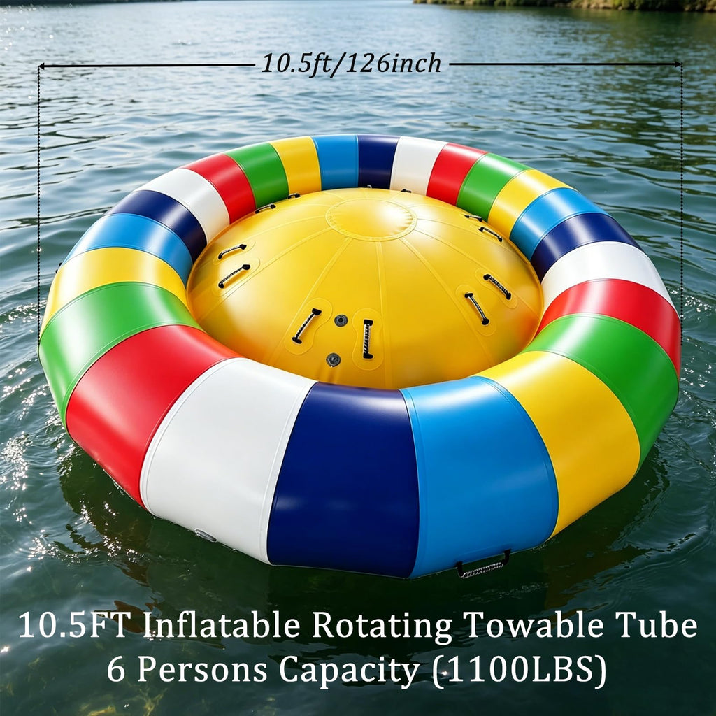 TONKOUM 6-Person Inflatable Spinning UFO Towable Tube