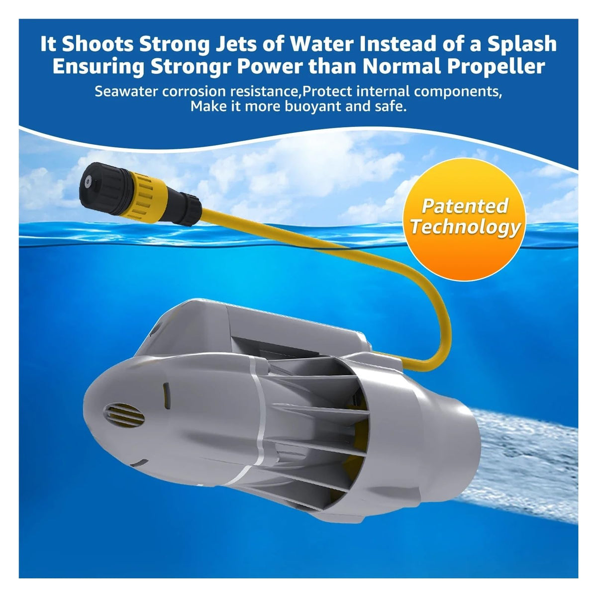 9KM/H Electric SUP Fin with 18-Lb Thrust Brushless Motor