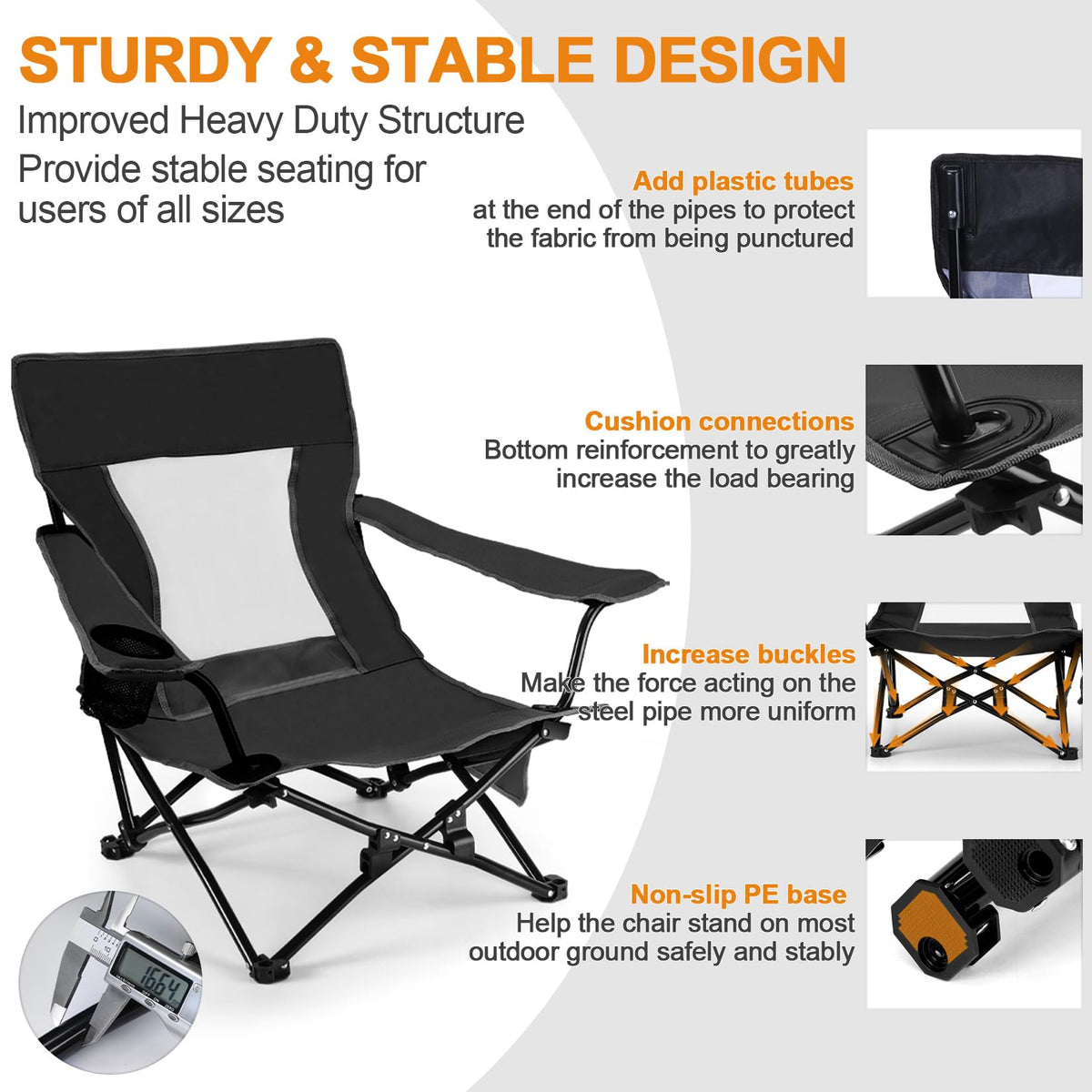 Joyfair Adult Folding Beach & Camping Chairs, 2-Pack