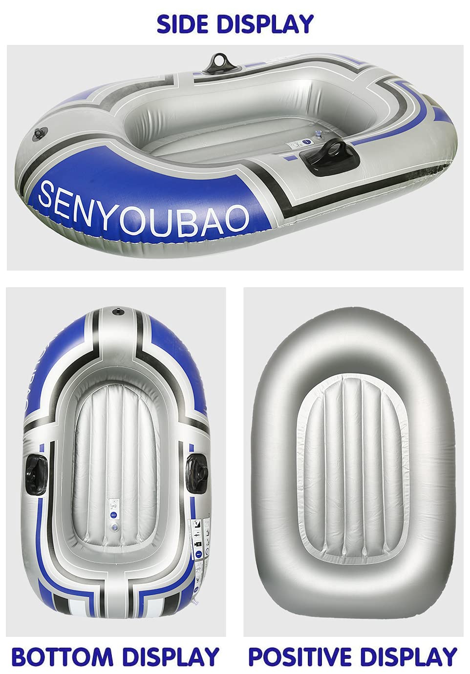 PLKO Inflatable Boat for Pool, Lake & Outdoor Recreation
