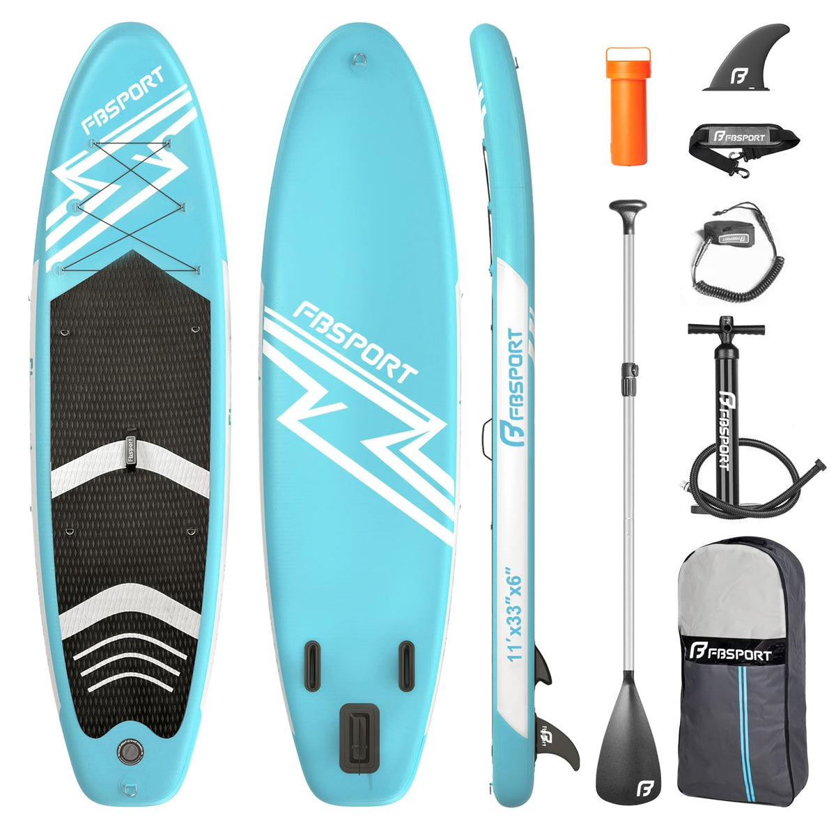 FBSPORT 11-Ft Inflatable Stand-Up Paddle Board Set