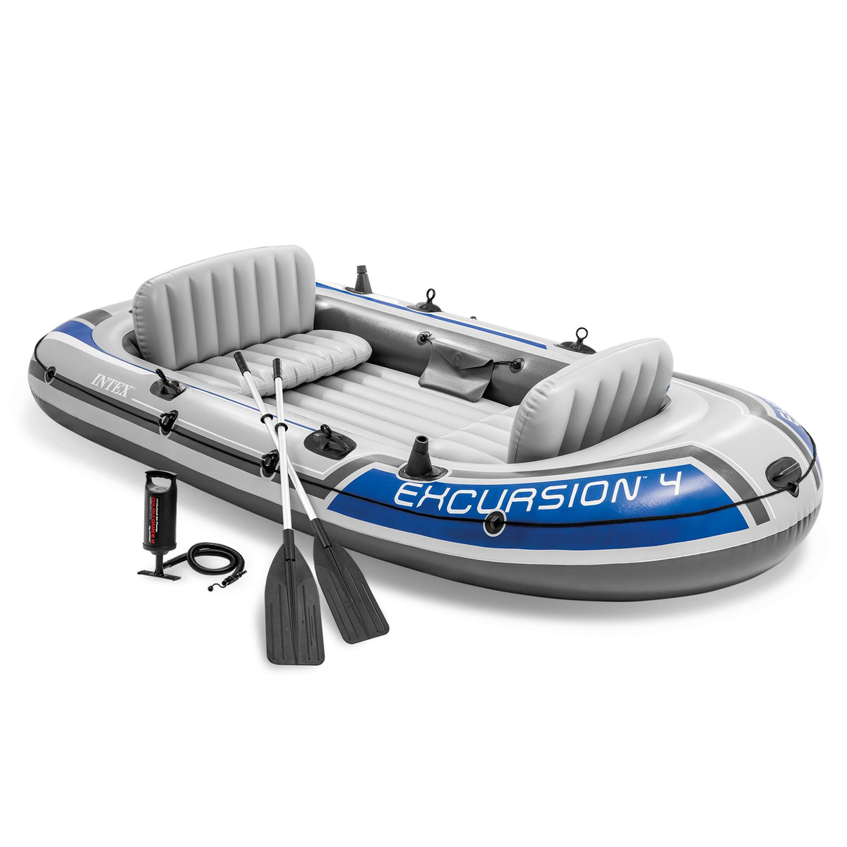 INTEX Excursion 4 Inflatable Boat Set with Oars & Pump