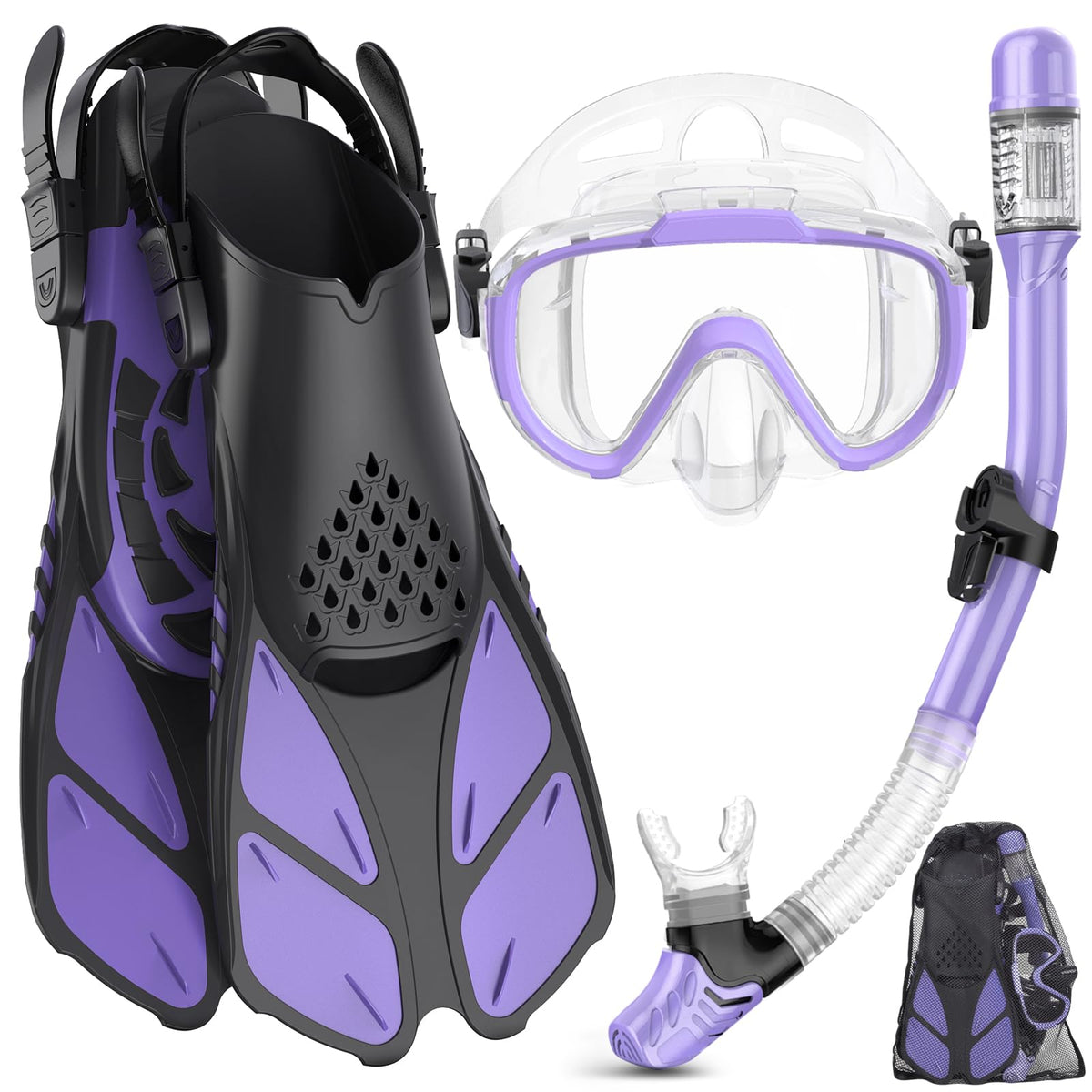 Ubekezele 4-in-1 Adult Snorkeling Gear Set with Mask & Snorkel