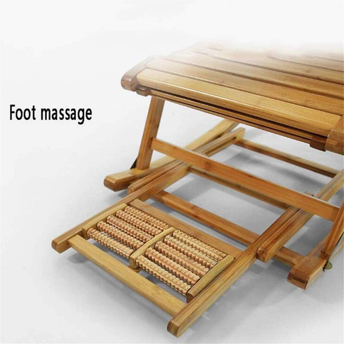 Adjustable Bamboo Folding Recliner Lounge Chair for Outdoors