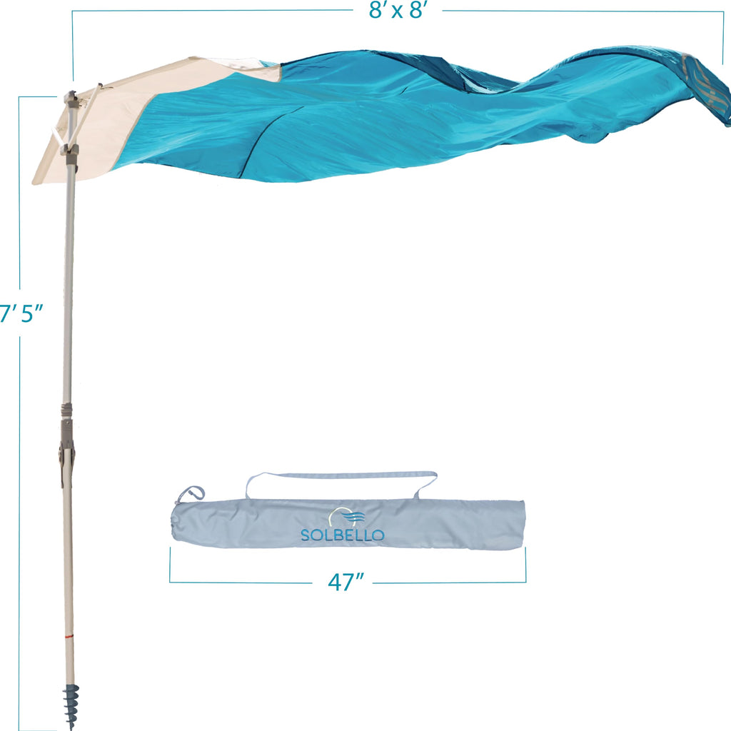 Solbello UPF 50+ Wind-Driven Lightweight Beach Umbrella