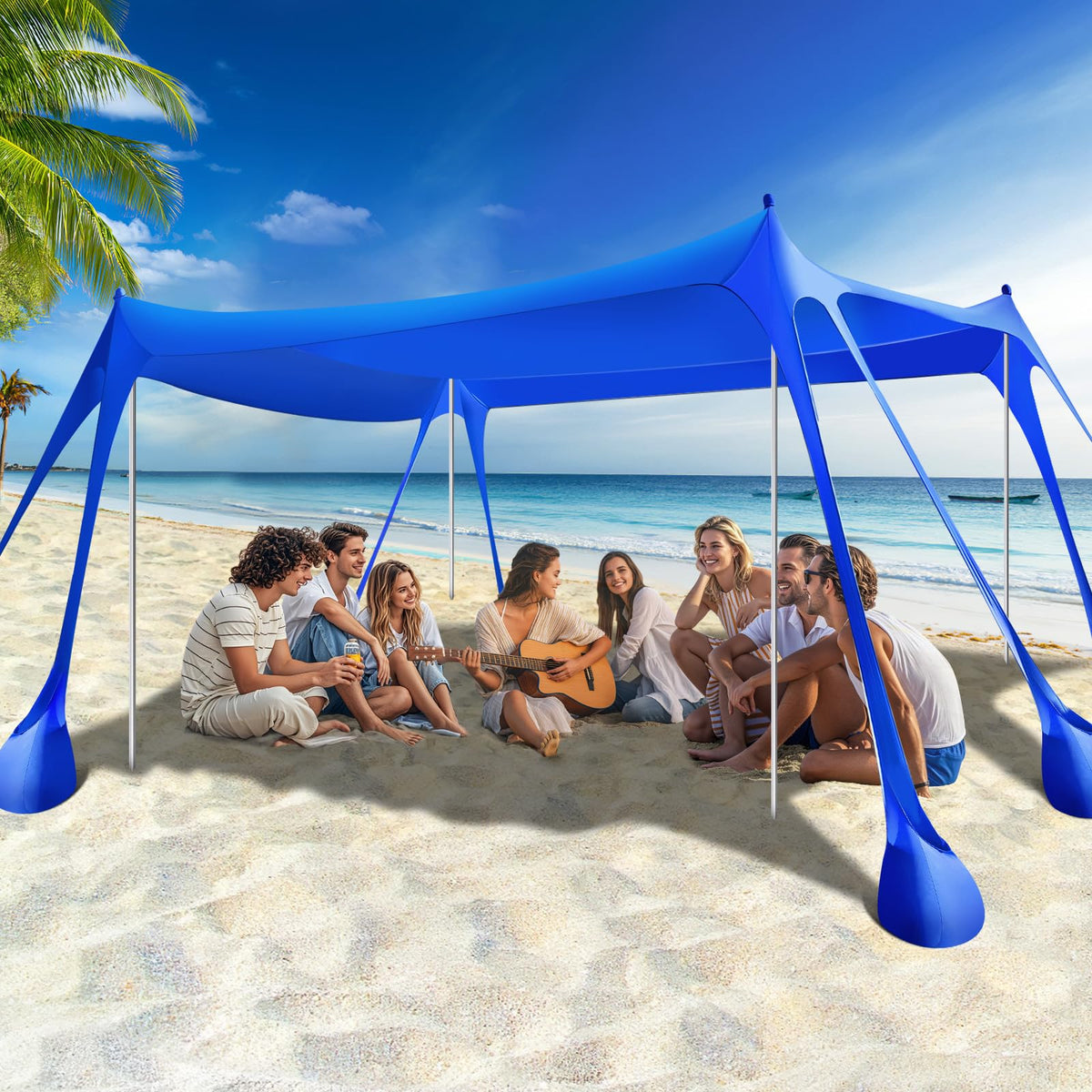 Rhino Valley UPF 50+ Beach Canopy with Sandbags & Poles