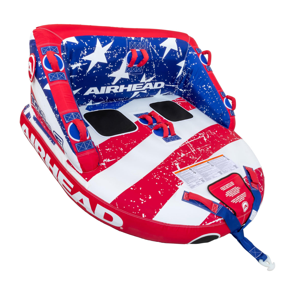 Airhead Mable 1–4 Rider Towable Boat Tube with Dual Tow Points