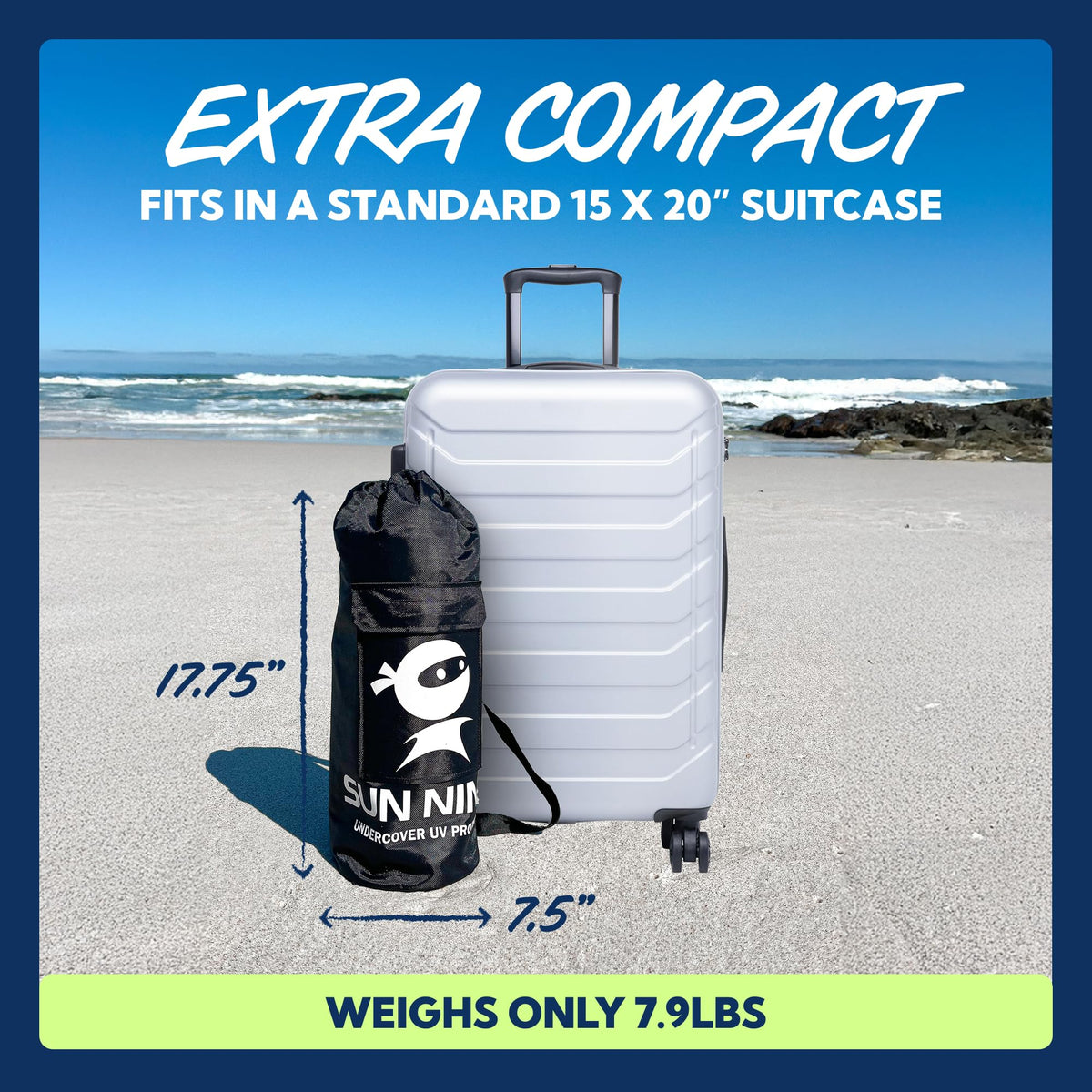SUN NINJA UPF 50+ Beach Tent & Sun Shade Canopy