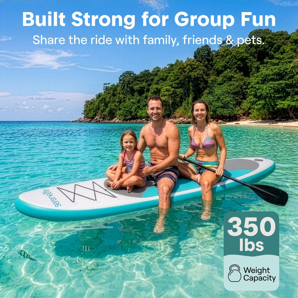 SereneLife 10-Ft Inflatable Stand-Up Paddle Board Set