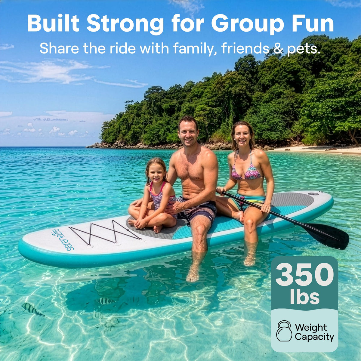 SereneLife 10-Ft Inflatable Stand-Up Paddle Board Set