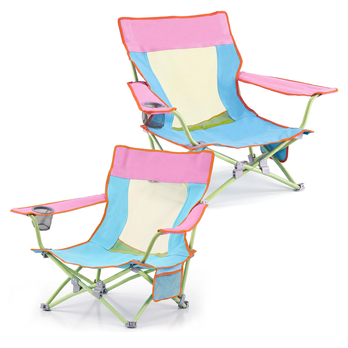 Joyfair Adult Folding Beach & Camping Chairs, 2-Pack