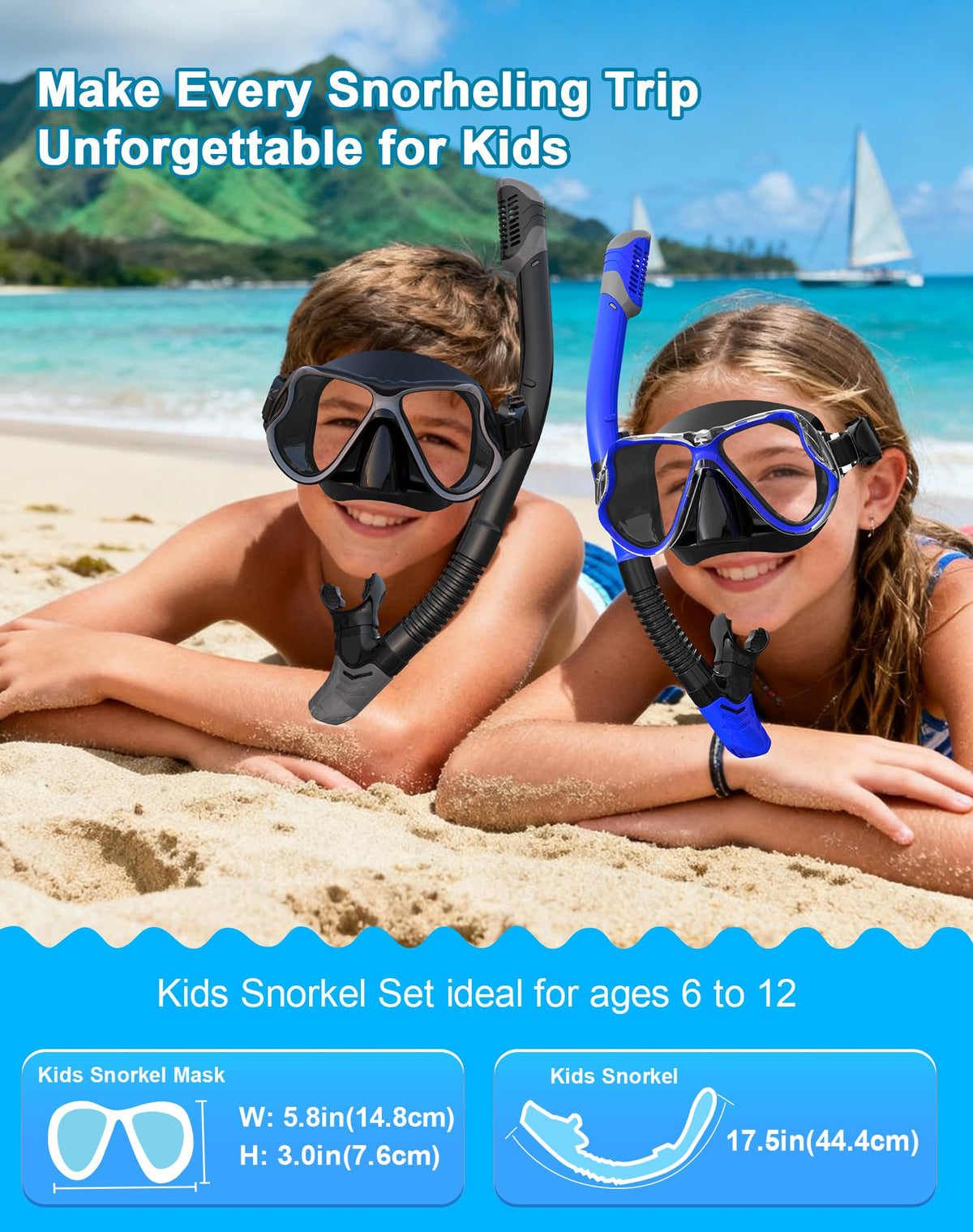 Greatever Dry Snorkel Mask Set for Adults & Kids