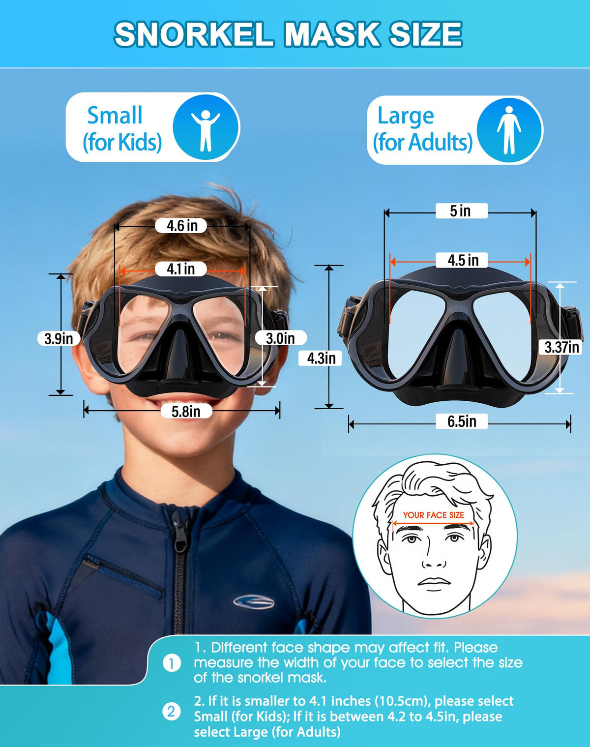 Greatever Dry Snorkel Mask Set for Adults & Kids